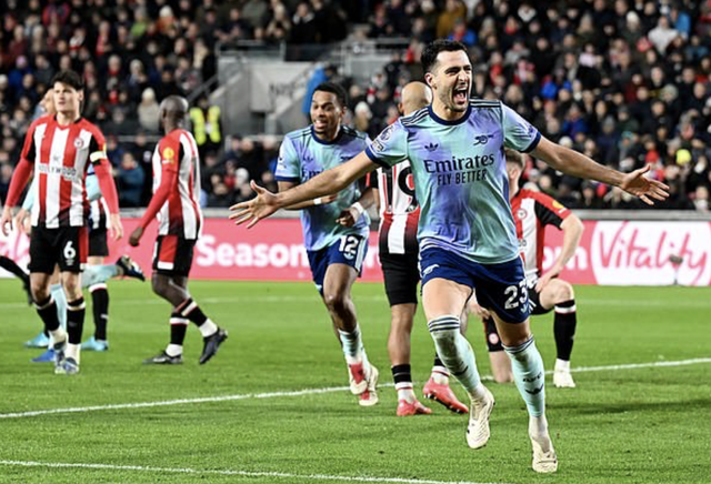 Arsenal vượt qua Brentford, trở lại vị trí thứ hai Ngoại hạng Anh